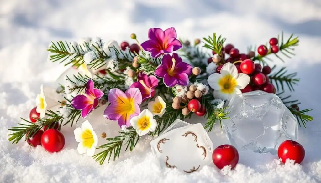 Snowy Pine Mocktail garnishes