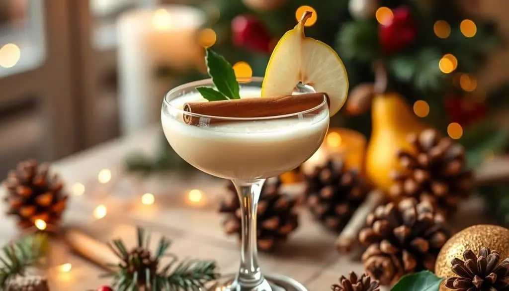Spiced Pear Nog Mocktail