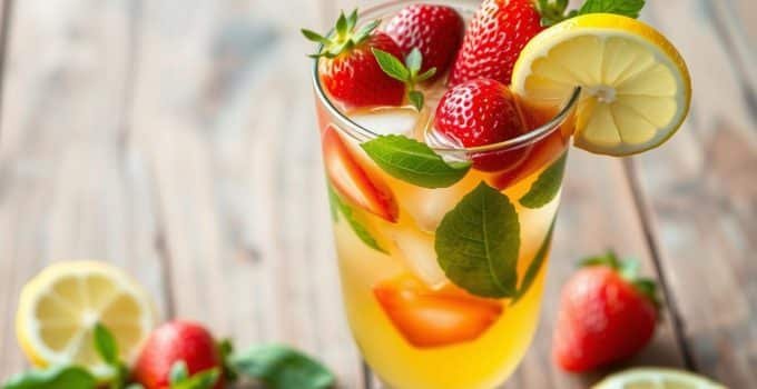 Strawberry Basil Lemonade Mocktail