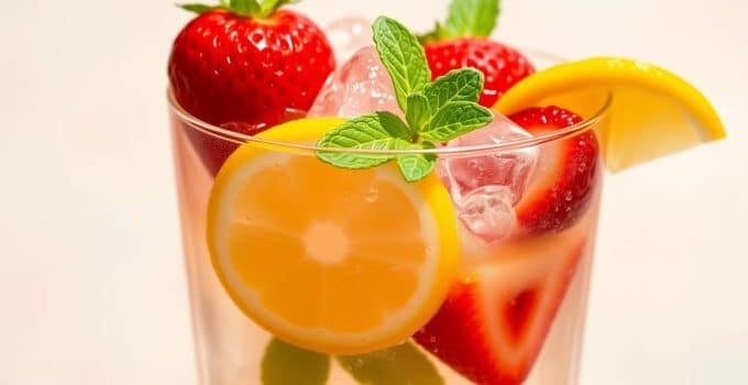 Strawberry Lemon Spritz Mocktail