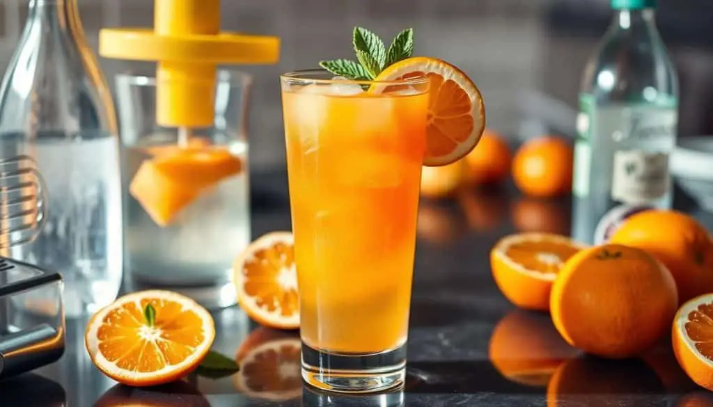 Tangerine Twist Mocktail preparation