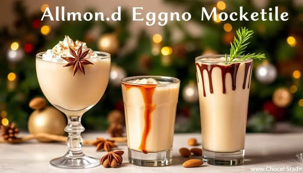 Variations of Almond Eggnog Mocktail