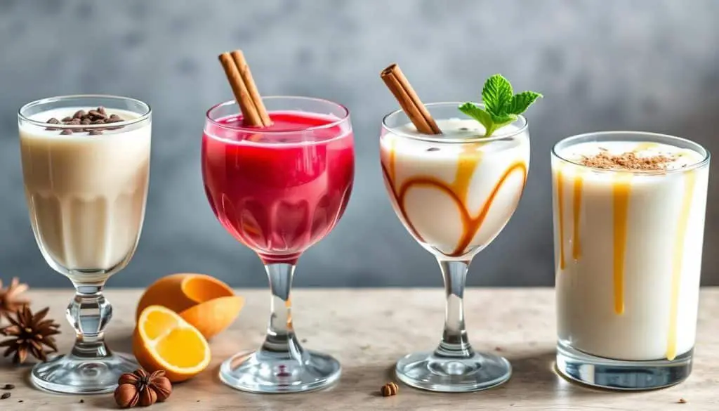 Vegan Eggnog Mocktail variations