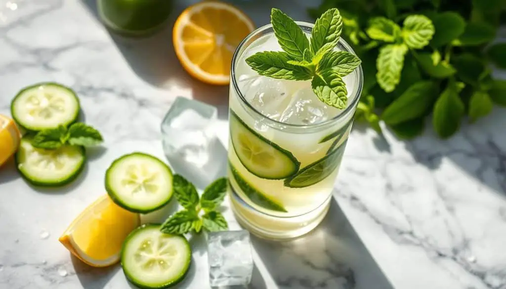 cooling ingredients for cucumber mint mocktail