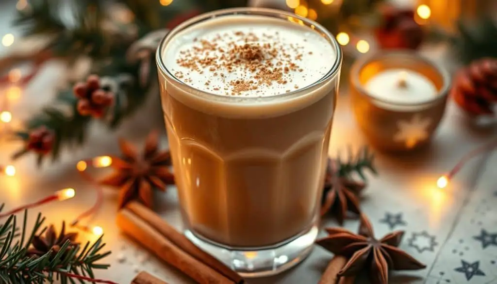 creamy texture eggnog chai mocktail