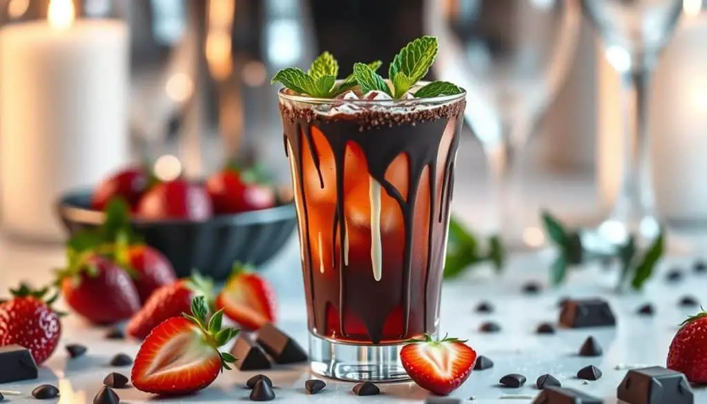 drink presentation tips for Chocolate-Covered Strawberry Mocktail