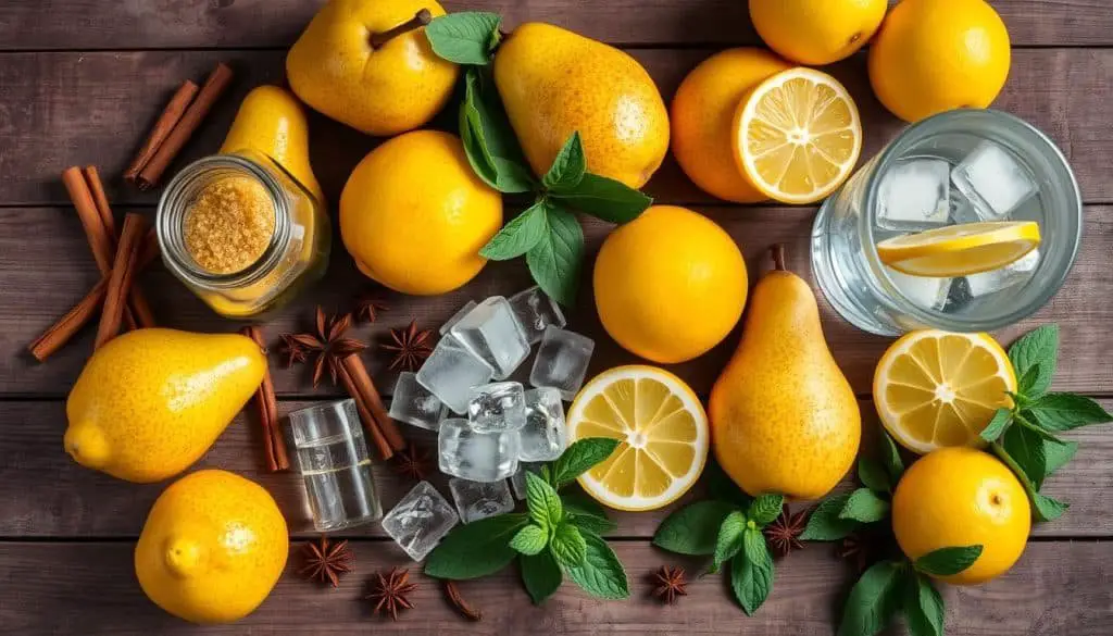 essential ingredients for Spiced Pear Lemonade Mocktail