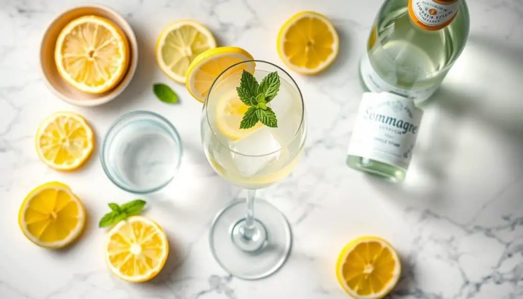 essential ingredients for Virgin French 75 Mocktail