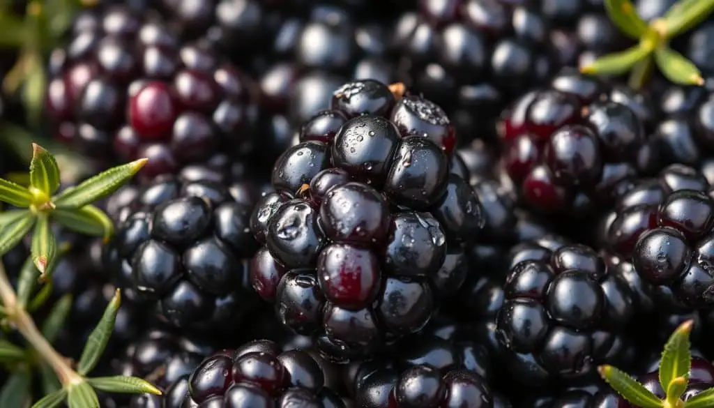 fresh blackberries and thyme simple syrup
