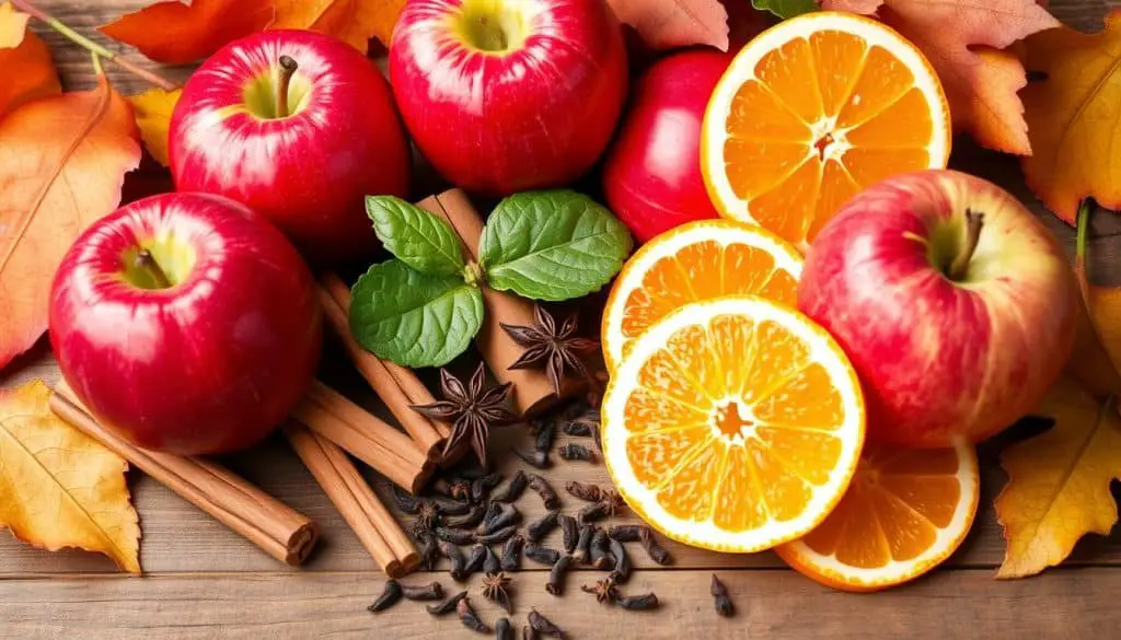 fresh ingredients for Spiced Apple Cider Mocktail