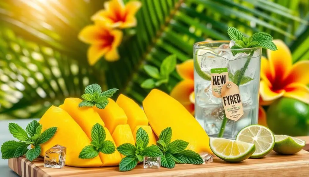fresh mango tropical mocktail ingredients