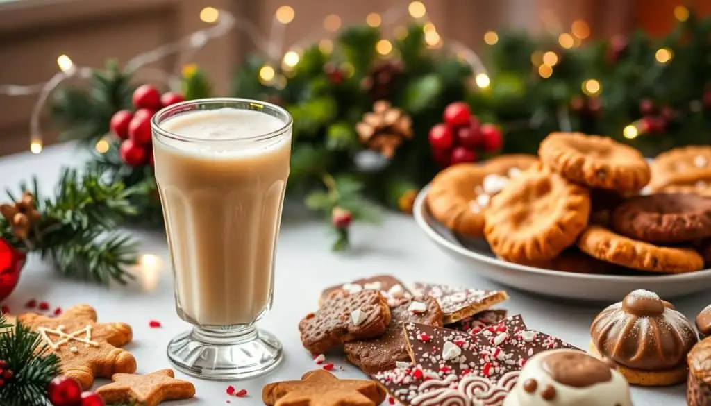 holiday treats with Eggnog Chai Mocktail