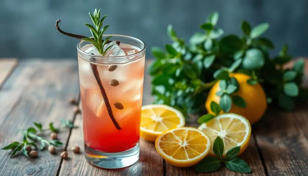 homemade mocktail with cardamom