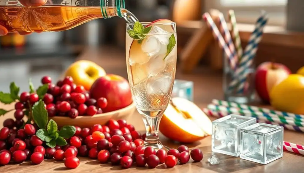 how to make Cran-Apple Sparkler Mocktail