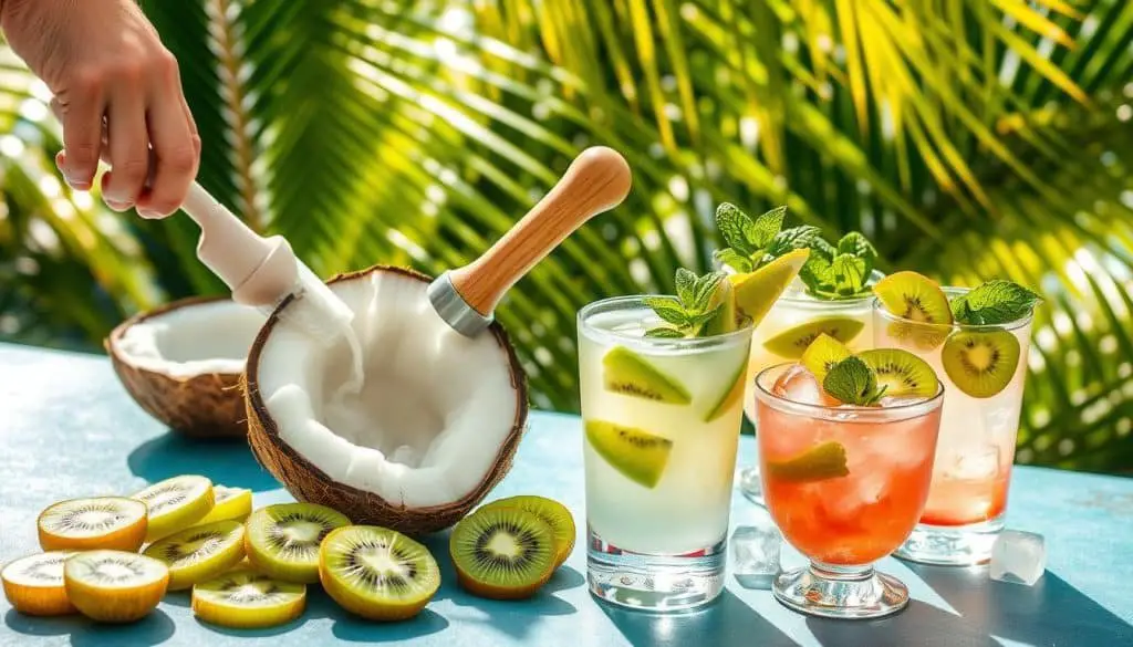 how to make Kiwi Coconut Mocktail