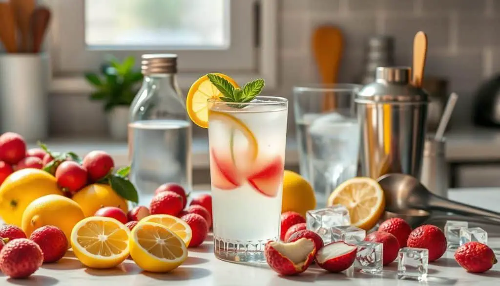 how to make lychee lemonade mocktail