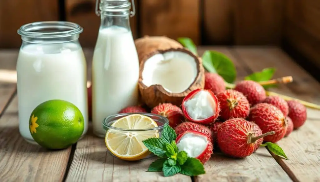 ingredients for Lychee Love Mocktail