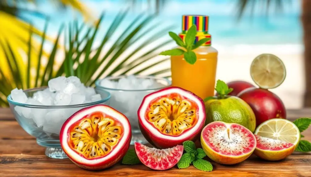 ingredients for Passionfruit Pink Mocktail