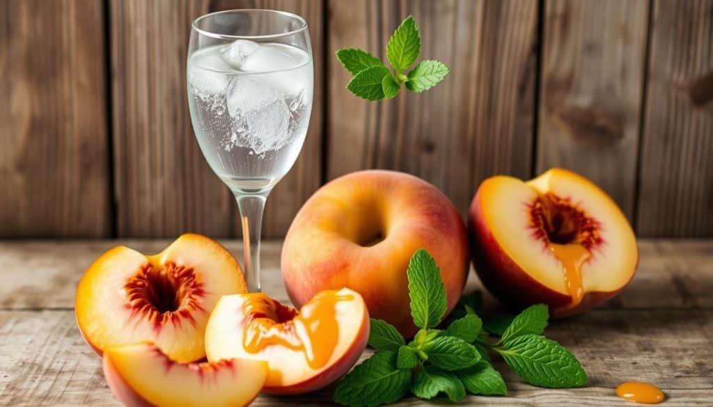 ingredients for Virgin Bellini Mocktail