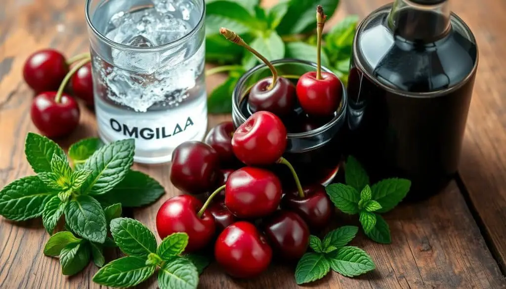 ingredients for chocolate cherry cocktails