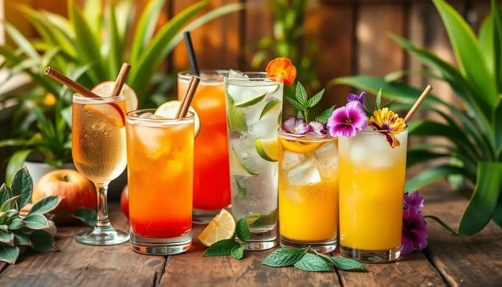 non-alcoholic beverages and healthy mocktails