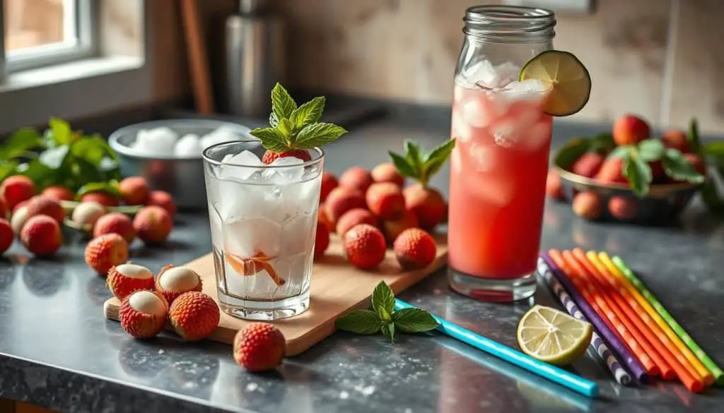preparation Lychee Love Mocktail