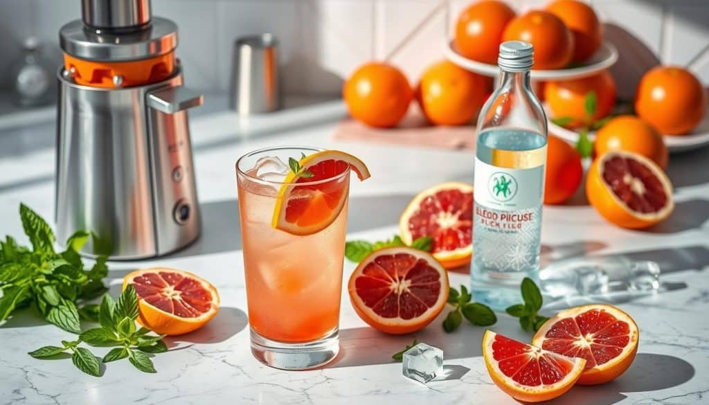 preparation guide for Blood Orange Sparkler Mocktail