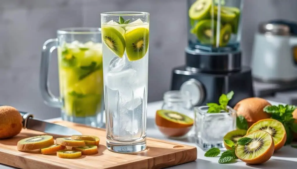 preparation of Fizzy Kiwi Mocktail