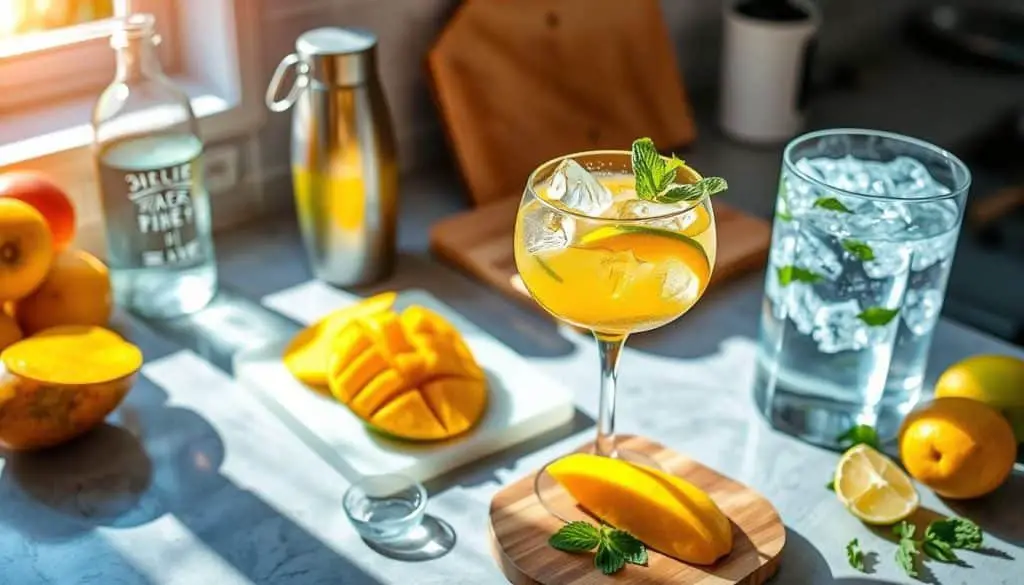 prepare Mango Spritz Mocktail