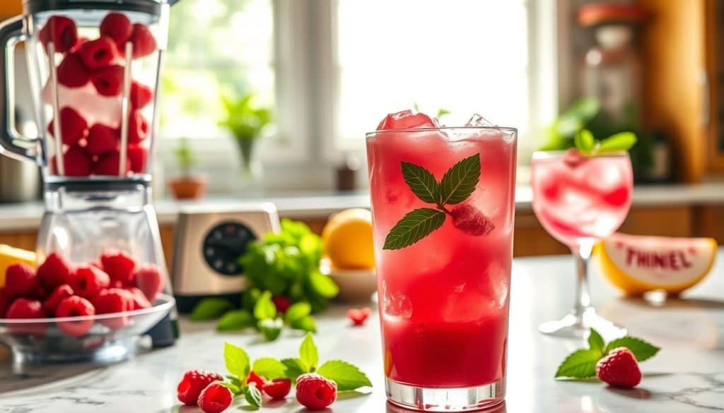 prepare Raspberry Sorbet Mocktail