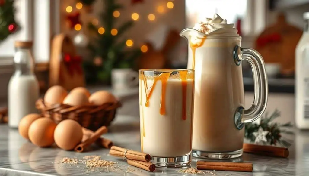 prepare caramel eggnog mocktail