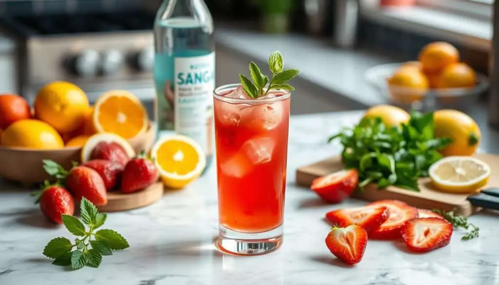 prepare rose sangria mocktail