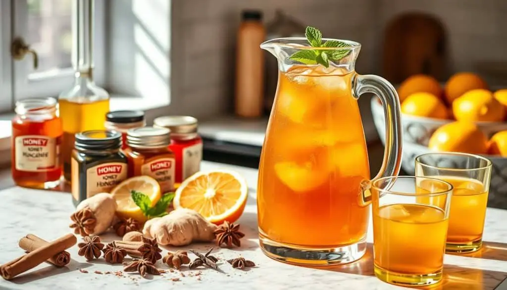 preparing Spiced Honey Mocktail
