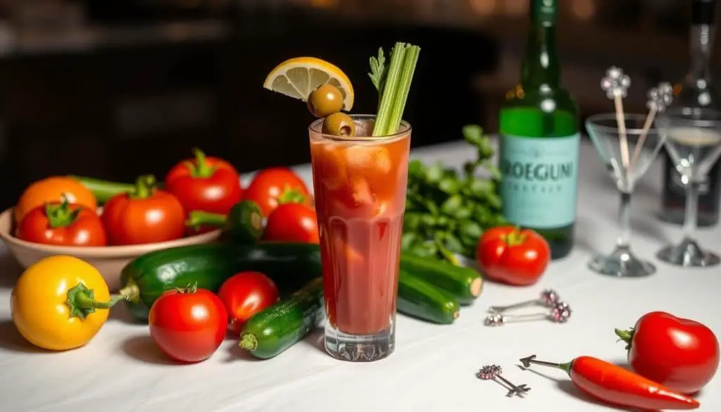 serving Virgin Mary mocktail