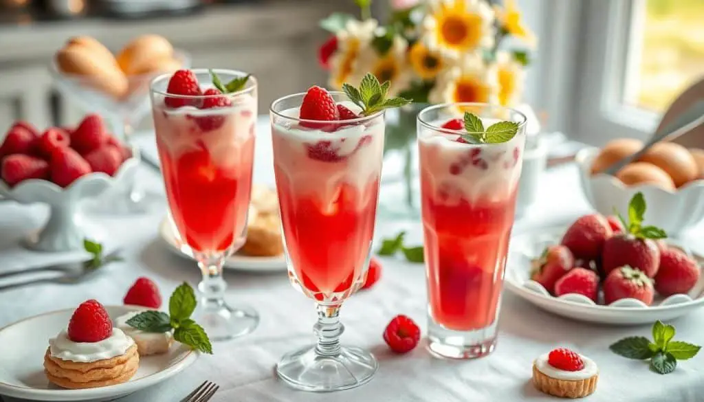 serving raspberry mocktails