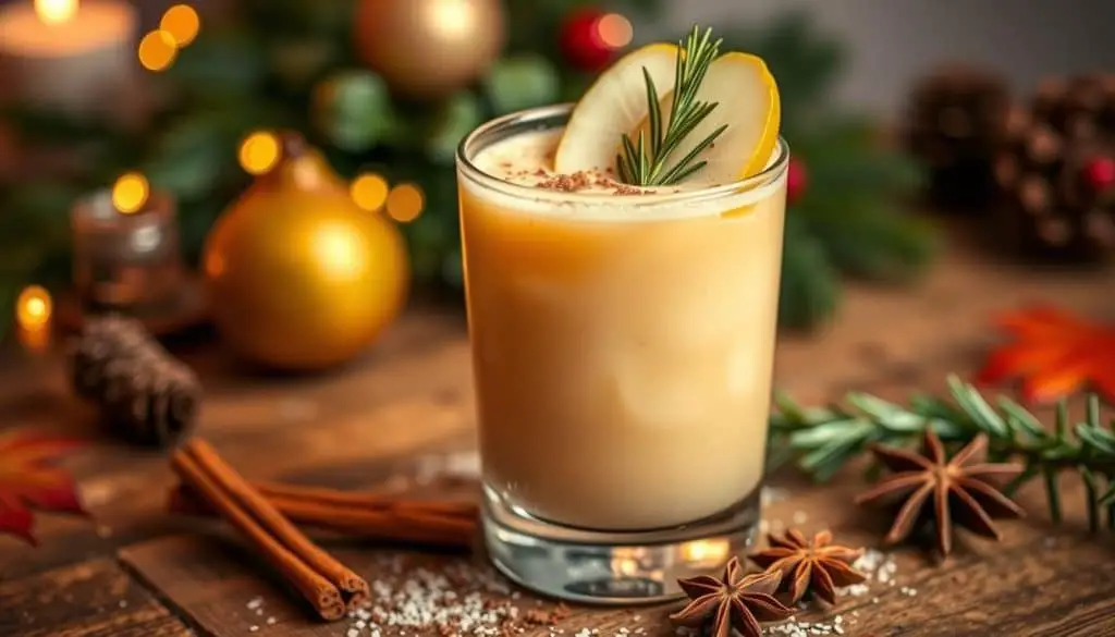 spiced pear nog mocktail