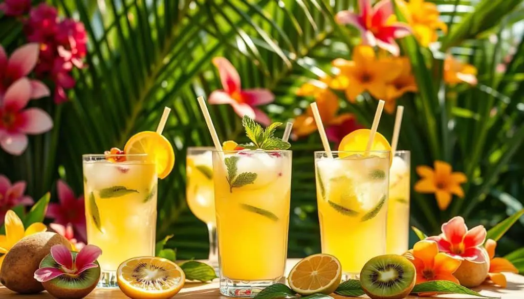 tropical variations of kiwi drinks
