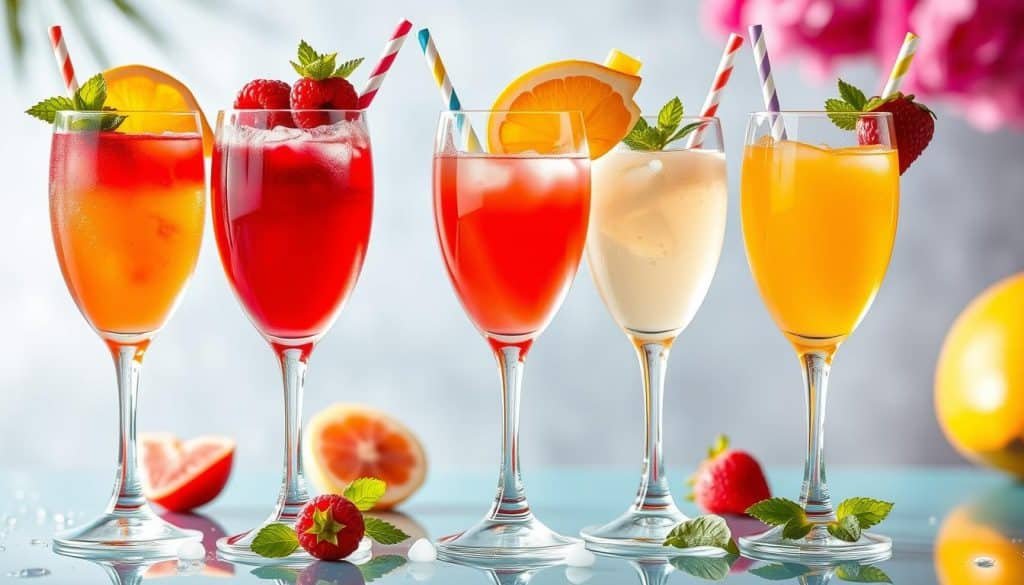 variations of Virgin Bellini mocktail
