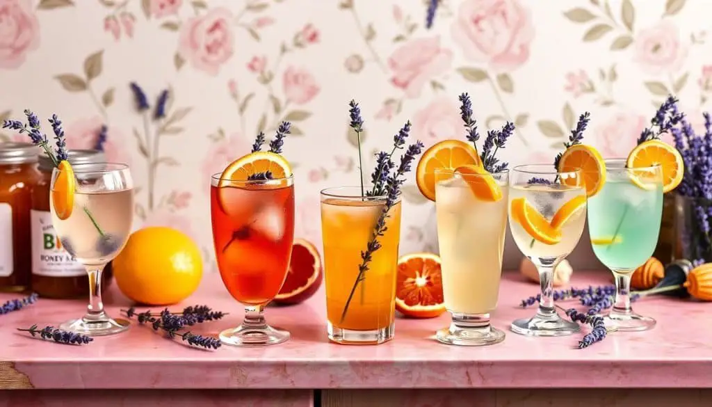 variations of mocktails with lavender drinks