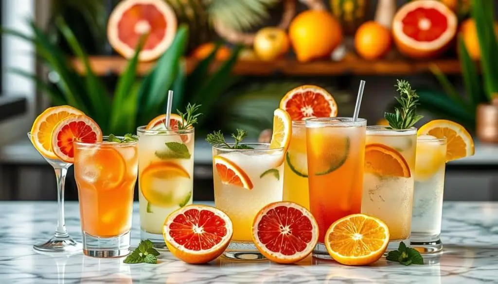 variations on grapefruit soda mocktail