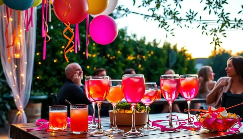 40th birthday party with celebratory drinks