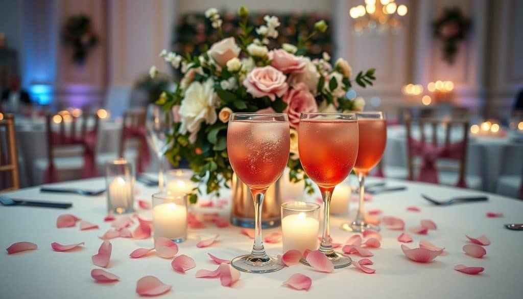 Cherry Blossom Fizz Mocktail at a wedding reception