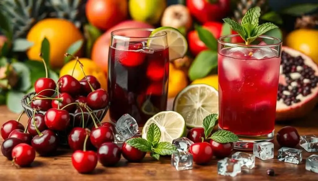 Cherry Bomb Mocktail ingredients for mocktails