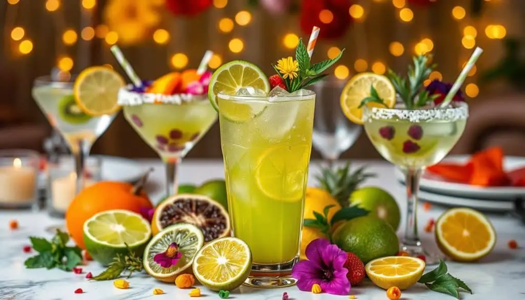 Creative garnishing for party mocktails