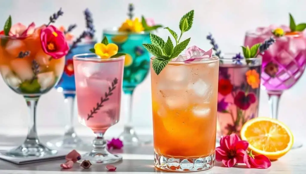 Creative mocktail recipes with floral mocktails