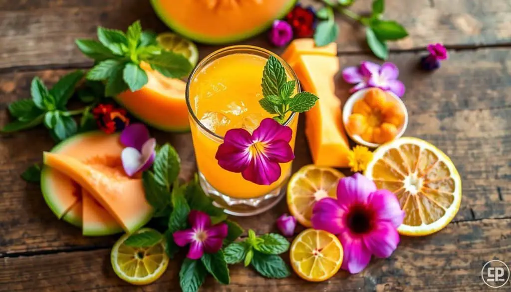 Garnishing Ideas for Melon Mango Punch Mocktail