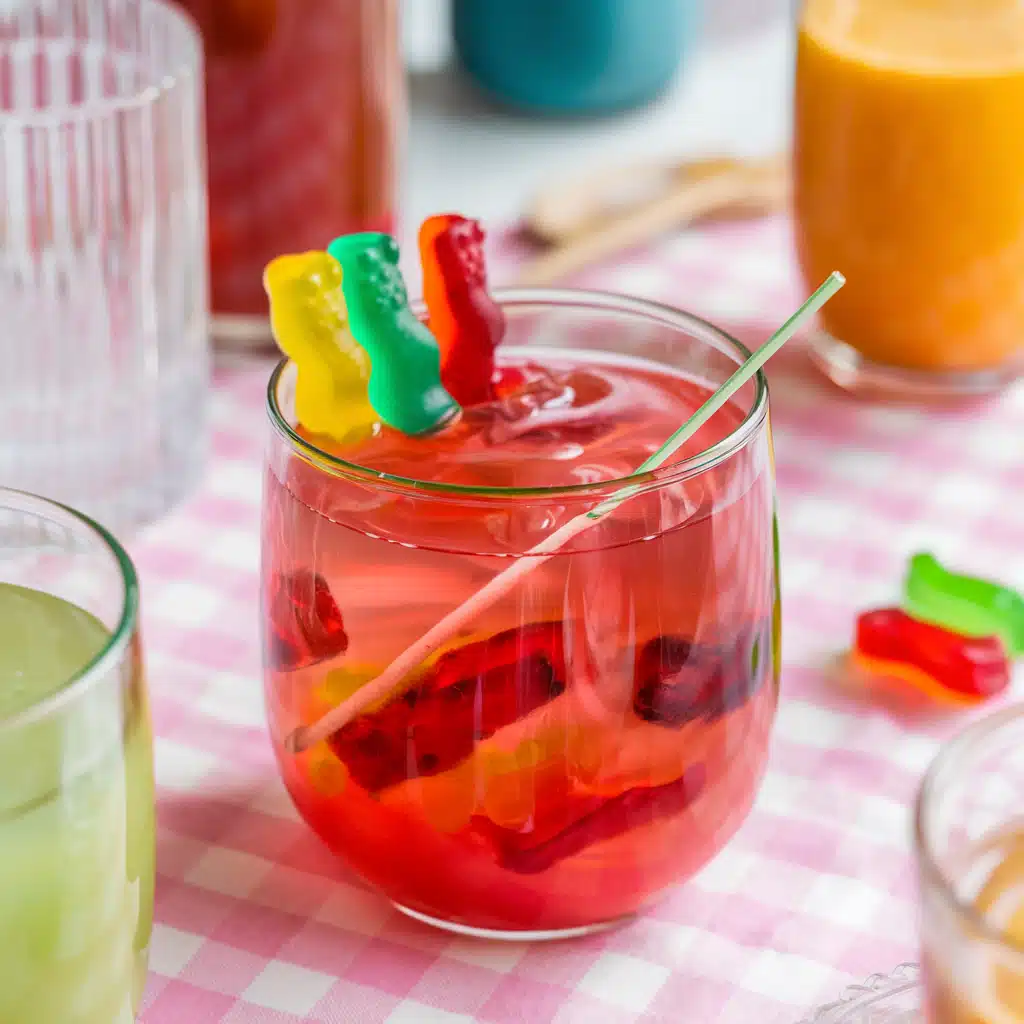 Gummy Worm Punch Mocktail