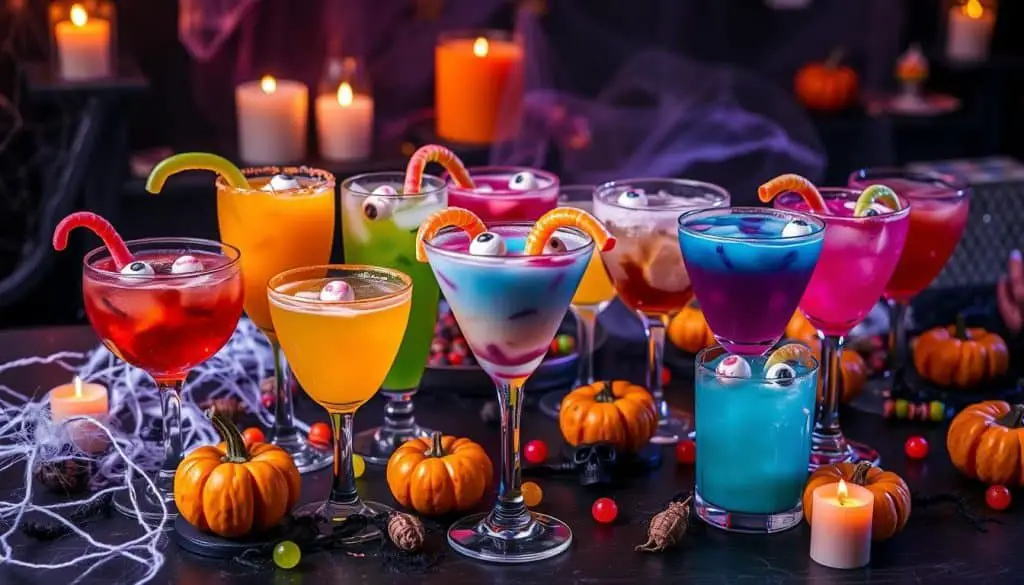 Halloween party drinks setup