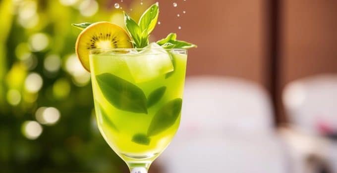 Kiwi Basil Cooler Mocktail