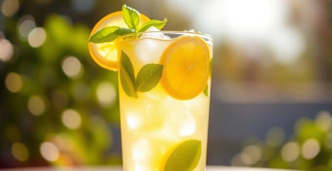 Lemon Basil Fizz Mocktail
